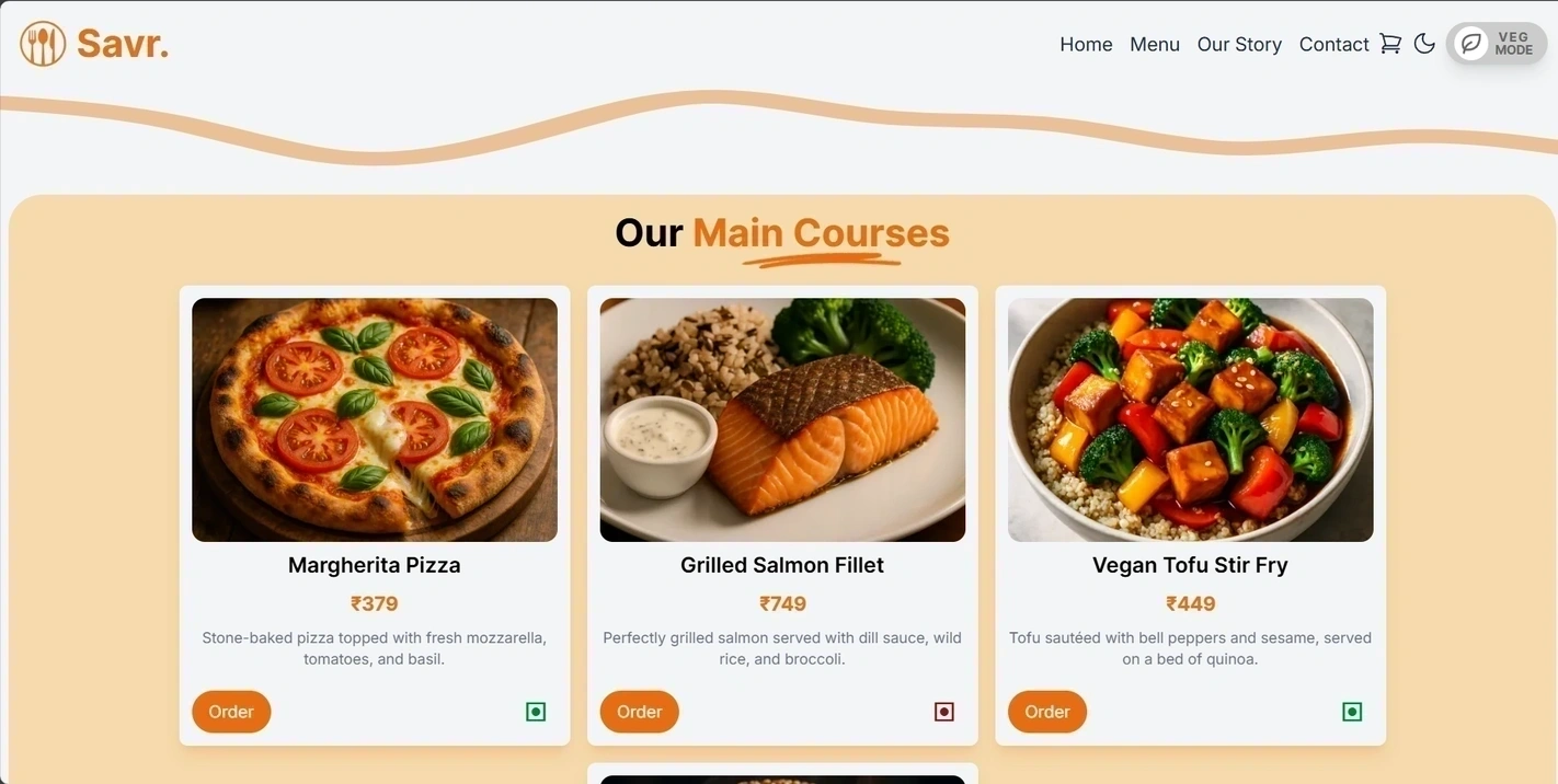 Restaurant Ordering Site