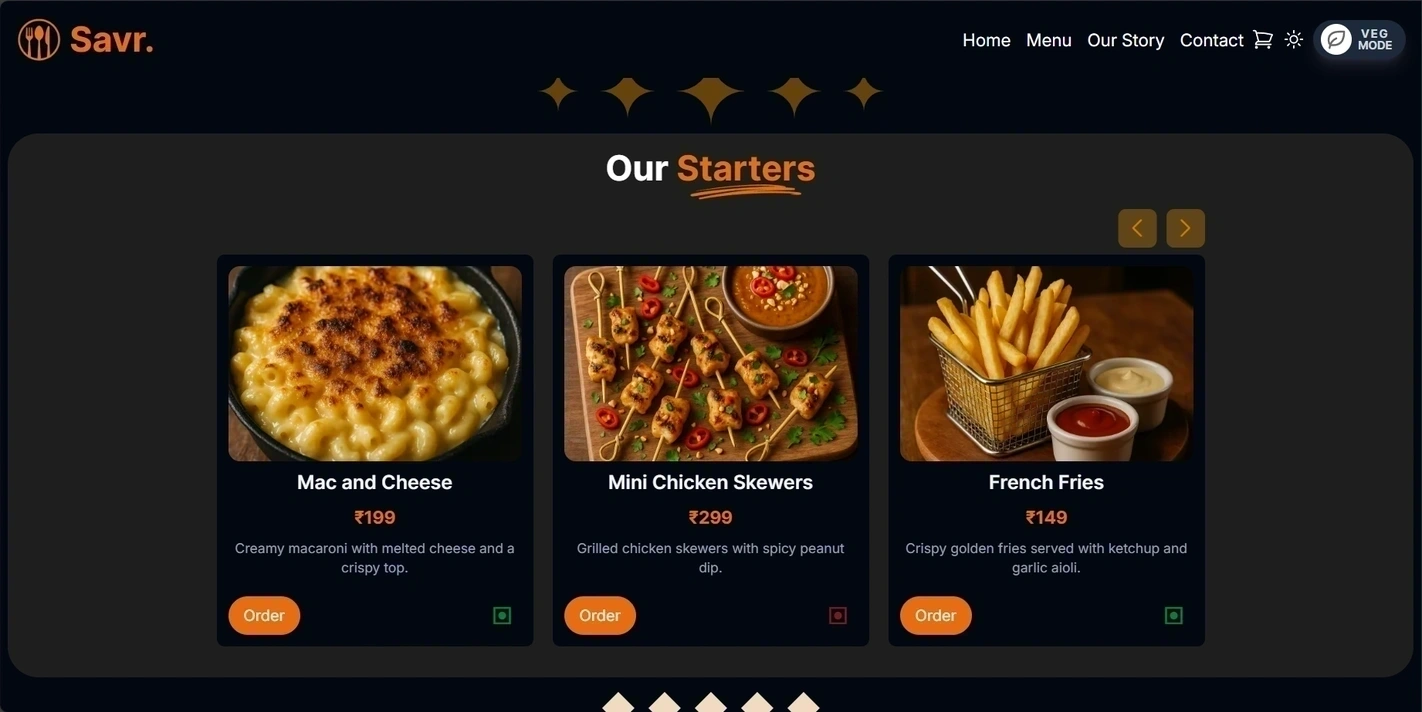 Restaurant Ordering Site