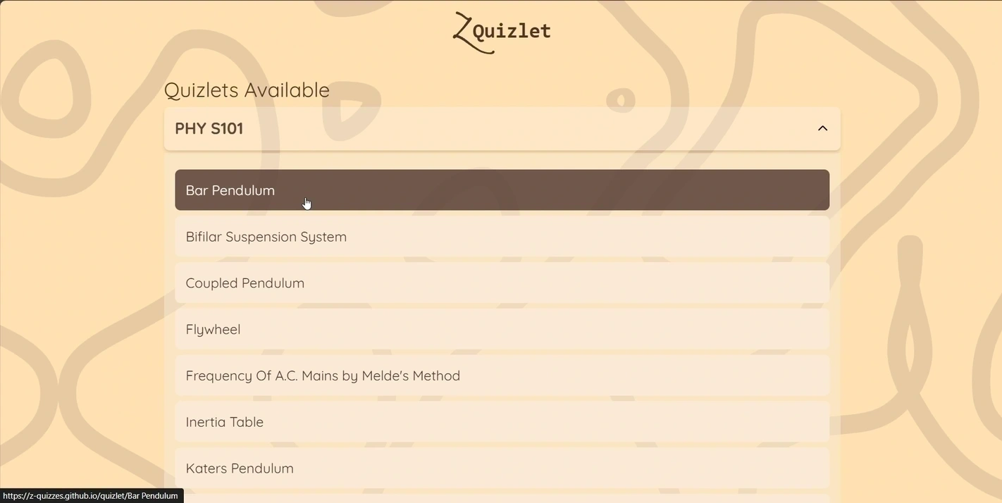 Z-Quizlet App